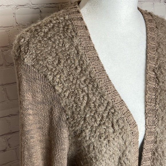Sleeping on Snow Tan Multi-Texture Open Cardigan - Picture 4 of 16
